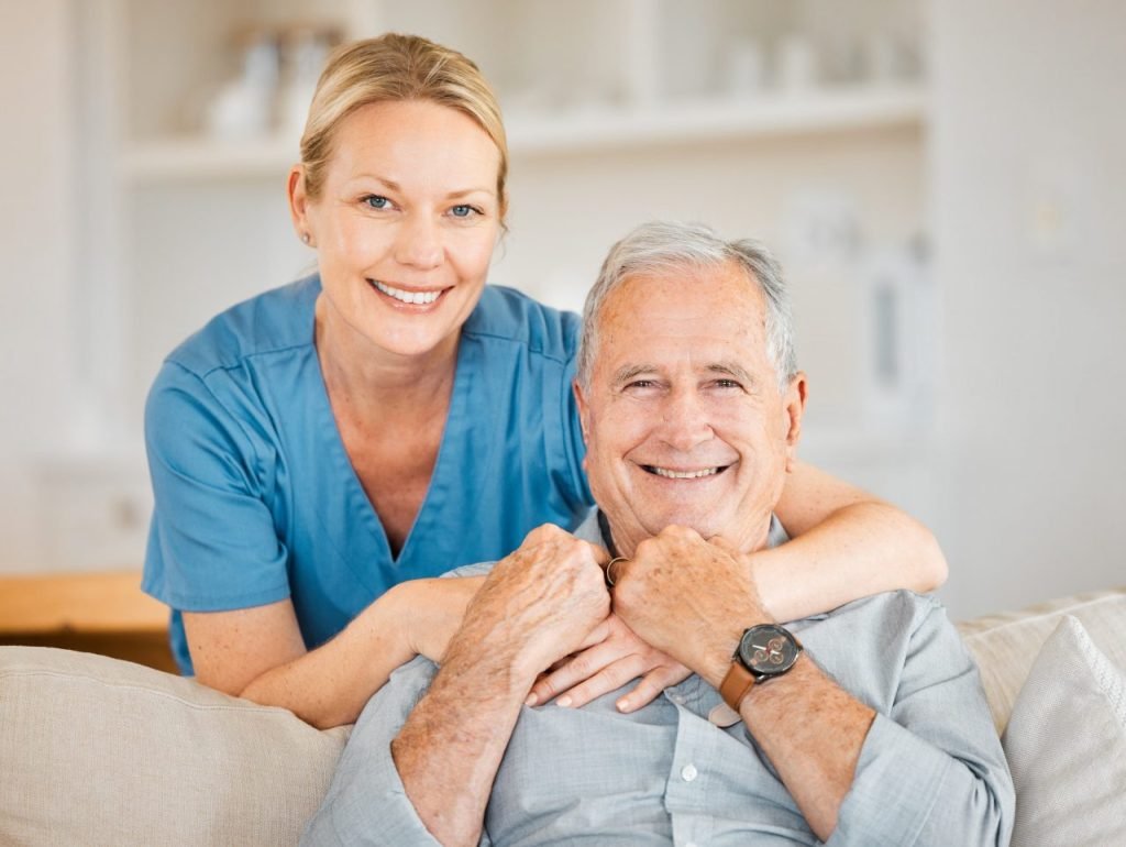 i really value her assistance portrait of a nurse caring for a senior man at home